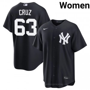 Navy Fernando Cruz #63 Women Basseball Jersey | NYY Limited Edition MLB Player Gear F6py4861