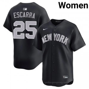 Yankees J.C. Escarra #25 Navy Women Premium Jersey | MLB Collectible Basseball Uniform 022W6245