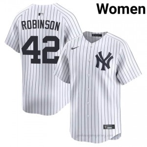 Women Jackie Robinson #42 New York Yankees White Elite Basseball Jersey| Stitched Authentic l446q646