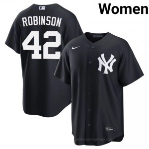 Navy Jackie Robinson #42 Women Basseball Jersey | NY Yankee Limited Edition MLB Player Gear I602Tb74