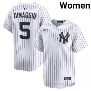 #5 Joe DiMaggio White On-Field Style Basseball Jersey | Women Authentic Yanks MLB Apparel 7hM0hD91