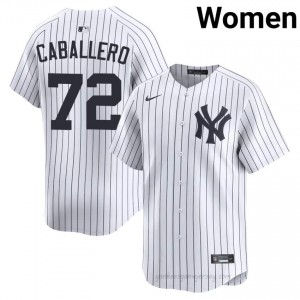 #72 Jose Caballero White On-Field Style Basseball Jersey | Women Authentic Yanks MLB Apparel hE6cJn48