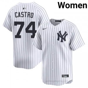 #74 Kervin Castro White On-Field Style Basseball Jersey | Women Authentic NY Yankee MLB Apparel 3f8S2376