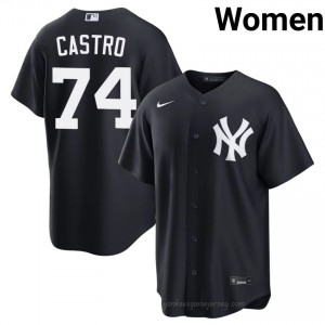 Navy Kervin Castro #74 Women Basseball Jersey | Yankees Limited Edition MLB Player Gear 4BC4Cq45