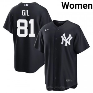 Navy Luis Gil #81 Women Basseball Jersey | NY Yankee Limited Edition MLB Player Gear 01a6Q354