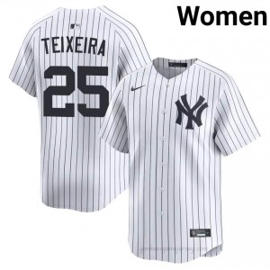 #25 Mark Teixeira White On-Field Style Basseball Jersey | Women Authentic Yanks MLB Apparel 3w3aGi50