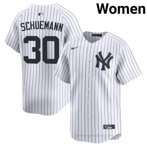 #30 Max Schuemann White On-Field Style Basseball Jersey | Women Authentic New York Yankees MLB Apparel 1rSG3177