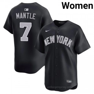 Mickey Mantle #7 Navy Basseball Jersey | Women NY Yankee Premium MLB Uniform 7LD32542