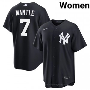 Navy Mickey Mantle #7 Women Basseball Jersey | NYY Limited Edition MLB Player Gear t56F7B61
