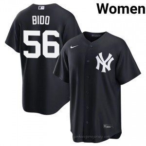 Navy Osvaldo Bido #56 Women Basseball Jersey | Yankees Limited Edition MLB Player Gear K8K72C17