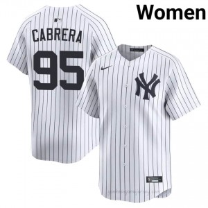 #95 Oswaldo Cabrera White On-Field Style Basseball Jersey | Women Authentic NYY MLB Apparel m8r6An29