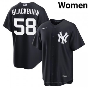 Navy Paul Blackburn #58 Women Basseball Jersey | NY Yankee Limited Edition MLB Player Gear gD020W48