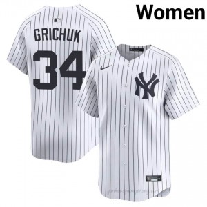 #34 Randal Grichuk White On-Field Style Basseball Jersey | Women Authentic NYY MLB Apparel 6X34oJ68