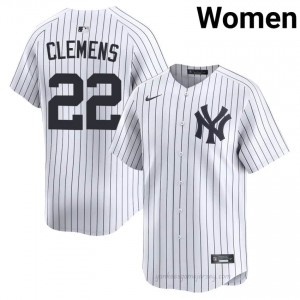#22 Roger Clemens White On-Field Style Basseball Jersey | Women Authentic Yankees MLB Apparel n5q88344
