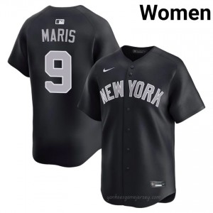 Roger Maris #9 Navy Basseball Jersey | Women NYY Premium MLB Uniform lkB72715