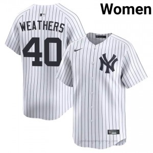 #40 Ryan Weathers White On-Field Style Basseball Jersey | Women Authentic New York Yankees MLB Apparel w8Q85325