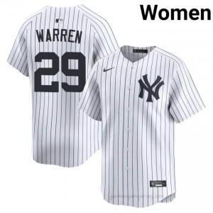 NYY Will Warren #29 White Women Premium Jersey | MLB Collectible Basseball Uniform HC75EX89