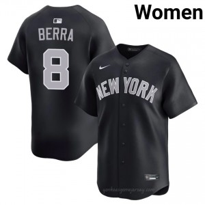 Yogi Berra #8 Navy Basseball Jersey | Women Yanks Premium MLB Uniform K0P13s62