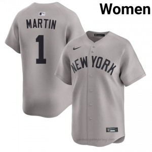 Billy Martin #1 Gray Basseball Jersey | Women Yankees Premium MLB Uniform XF77DB84