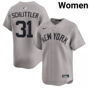 Cam Schlittler #31 Gray Basseball Jersey | Women New York Yankees Premium MLB Uniform 56KRMG37