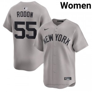 Carlos Rodon #55 Gray Basseball Jersey | Women Yanks Premium MLB Uniform B54P3514