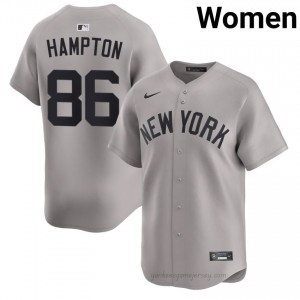 Chase Hampton #86 Gray Basseball Jersey | Women Yankees Premium MLB Uniform 3PnIi014