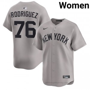 Elmer Rodriguez #76 Gray Basseball Jersey | Women Yanks Premium MLB Uniform I75exf50