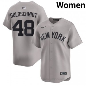 NYY Paul Goldschmidt #48 Gray Women Premium Jersey | MLB Collectible Basseball Uniform Y6045f18