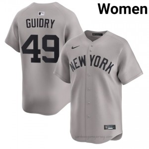 Yankees Ron Guidry #49 Gray Women Premium Jersey | MLB Collectible Basseball Uniform 4t7QIE28