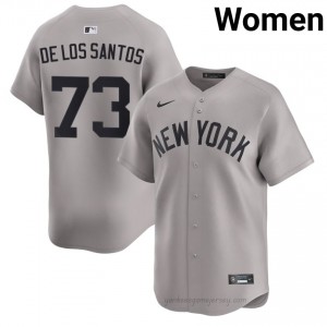 Yanks Yerry De los Santos #73 Gray Women Premium Jersey | MLB Collectible Basseball Uniform EB33Sc44