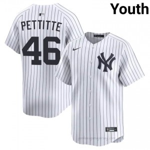 NYY Andy Pettitte #46 White Youth Premium Jersey | MLB Collectible Basseball Uniform pL3Ia598