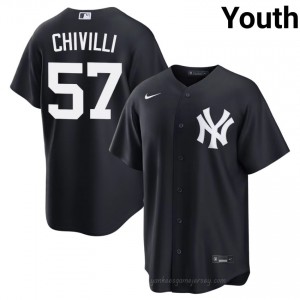 Navy Angel Chivilli #57 Youth Basseball Jersey | Yanks Limited Edition MLB Player Gear Q131k613