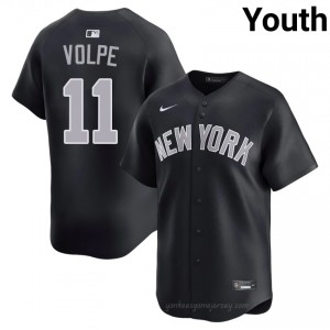 #11 Anthony Volpe Navy On-Field Style Basseball Jersey | Youth Authentic NY Yankee MLB Apparel 41O6HP45