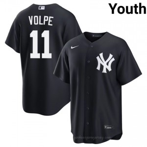 Youth Anthony Volpe #11 Navy Alternate Limited Basseball Jersey | NY Yankee Official MLB Design 4gl3gk65
