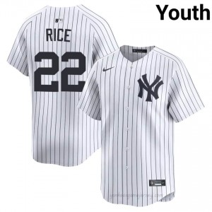 NYY Ben Rice #22 White Youth Premium Jersey | MLB Collectible Basseball Uniform uO870b58