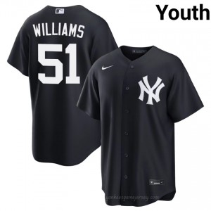 Youth Bernie Williams #51 Navy Alternate Limited Basseball Jersey | Yanks Official MLB Design j7V0H813