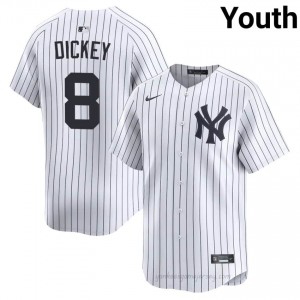 Yankees Bill Dickey #8 White Youth Premium Jersey | MLB Collectible Basseball Uniform D1230471