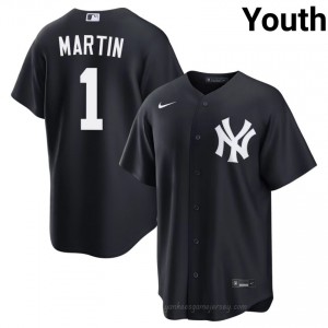 Youth Billy Martin #1 Navy Alternate Limited Basseball Jersey | NYY Official MLB Design 3TCE2369