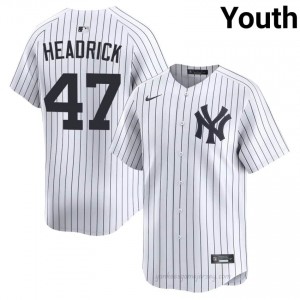 NY Yankee Brent Headrick #47 White Youth Premium Jersey | MLB Collectible Basseball Uniform o31yQK62