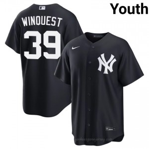 Navy Cade Winquest #39 Youth Basseball Jersey | Yanks Limited Edition MLB Player Gear Bh87pL26