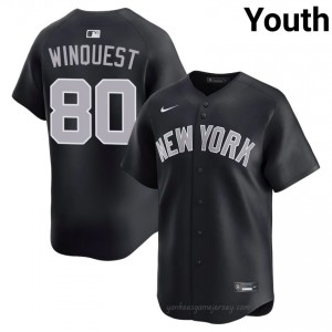 #80 Cade Winquest Navy On-Field Style Basseball Jersey | Youth Authentic Yankees MLB Apparel 0P260485