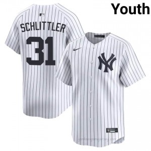 Yankees Cam Schlittler #31 White Youth Premium Jersey | MLB Collectible Basseball Uniform 1Xk02F21