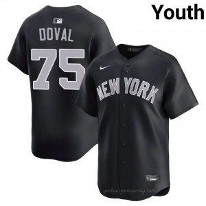 #75 Camilo Doval Navy On-Field Style Basseball Jersey | Youth Authentic NYY MLB Apparel xp380412