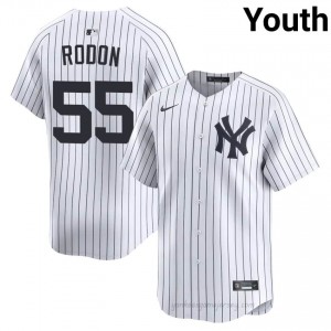 NY Yankee Carlos Rodon #55 White Youth Premium Jersey | MLB Collectible Basseball Uniform v1H48825