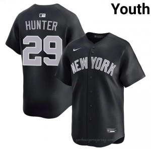 #29 Catfish Hunter Navy On-Field Style Basseball Jersey | Youth Authentic Yanks MLB Apparel 4vM8s617