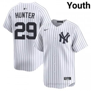 New York Yankees Catfish Hunter #29 White Youth Premium Jersey | MLB Collectible Basseball Uniform f0j61N51