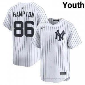 Yanks Chase Hampton #86 White Youth Premium Jersey | MLB Collectible Basseball Uniform Ve86OK79
