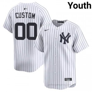 NYY Custom #00 White Youth Premium Jersey | MLB Collectible Basseball Uniform 3111Rj33
