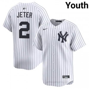 Yankees Derek Jeter #2 White Youth Premium Jersey | MLB Collectible Basseball Uniform q6Fan315