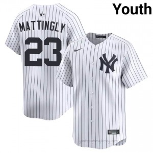 Yanks Don Mattingly #23 White Youth Premium Jersey | MLB Collectible Basseball Uniform p85v1482